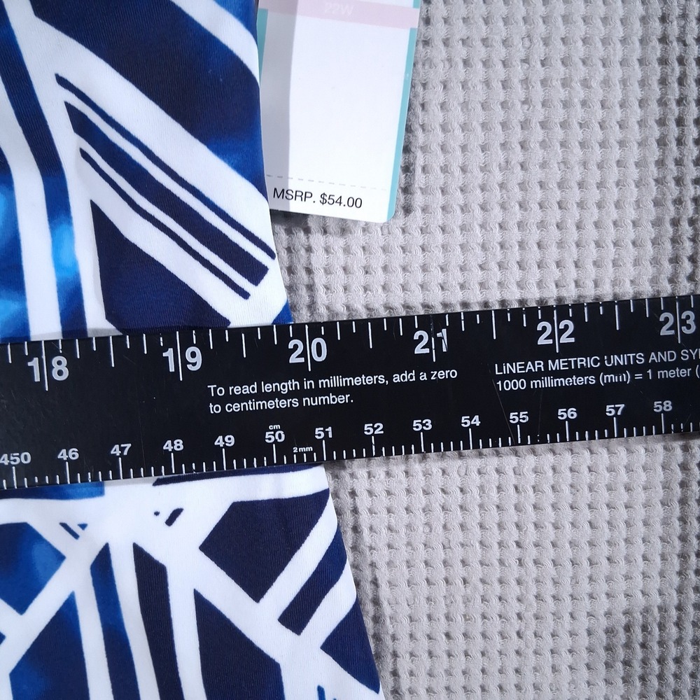 South Point Plus Geometric Tankini Set Blue White Pink 22W Top 16W Shorts NWT - Picture 16 of 16